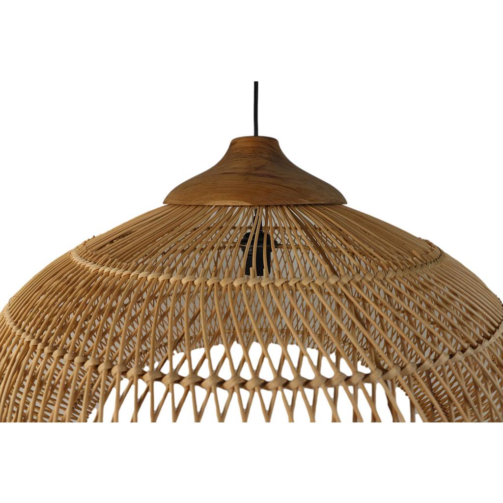 Pendelleuchte HSM-3, Rattan/Teak