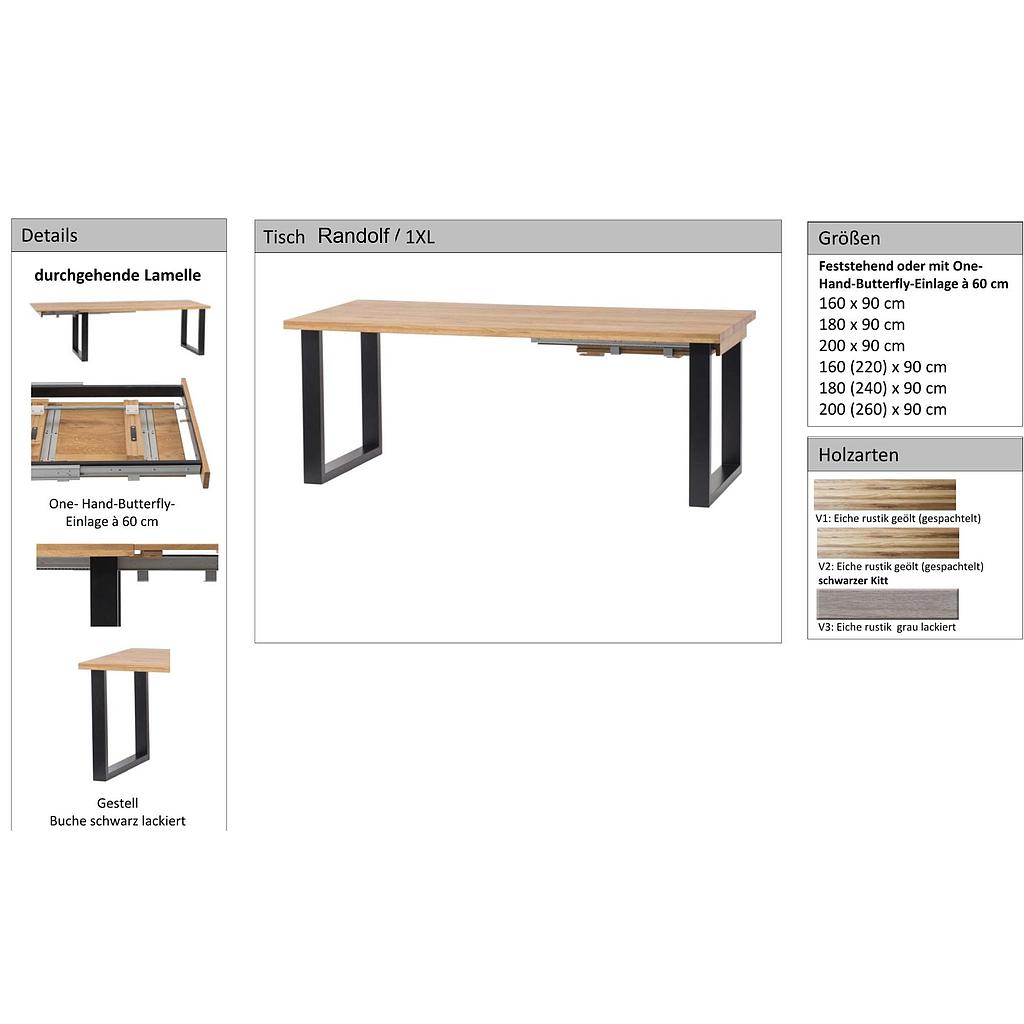 AZ-Tisch Randolf 160/220+ Eiche