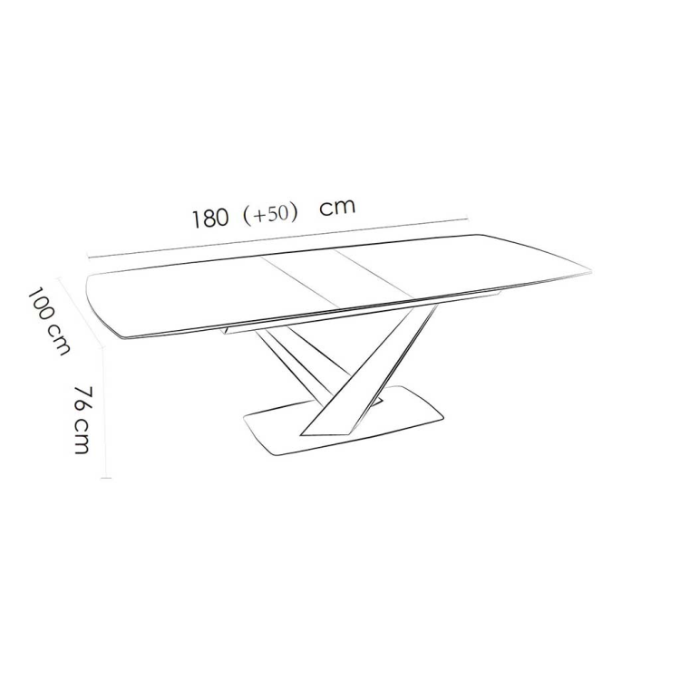 AZ-Tisch 180/230 Keramik, Travertin/ Champagner