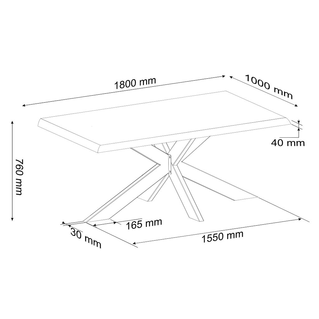 Esstisch Louis 180 Eiche 