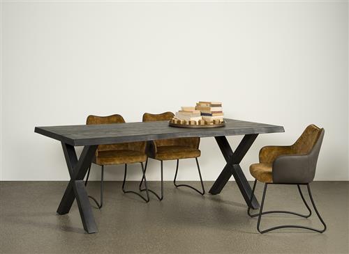 Maßtisch 160+ Esstisch, Akazie, schwarz