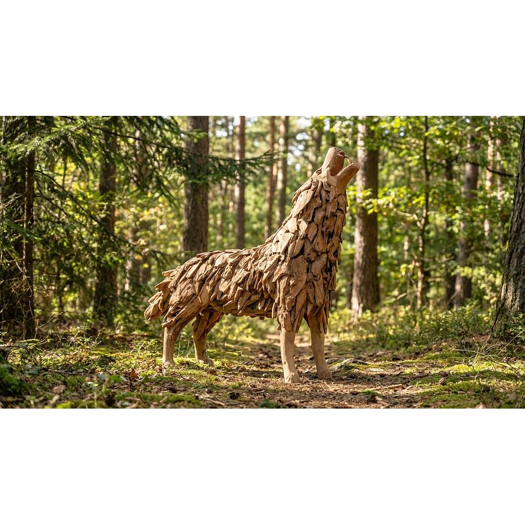 Merziger Wolf 110cm Wurzelholz