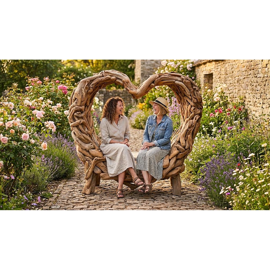 Willkommen-Bank XXL Wurzelholz