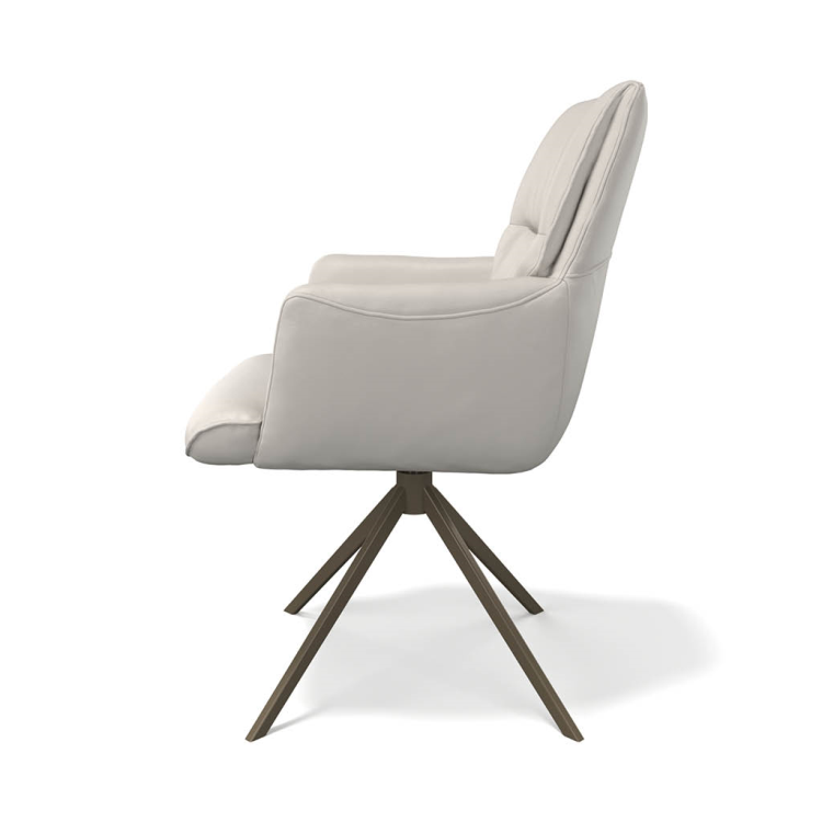 Saargau LEDER Creme/ Sitz Federkern