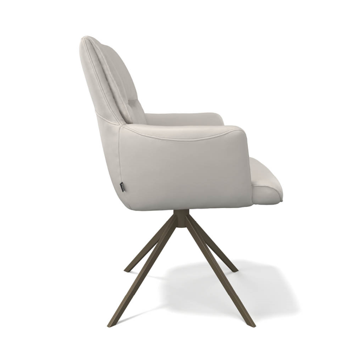 Saargau LEDER Creme/ Sitz Federkern