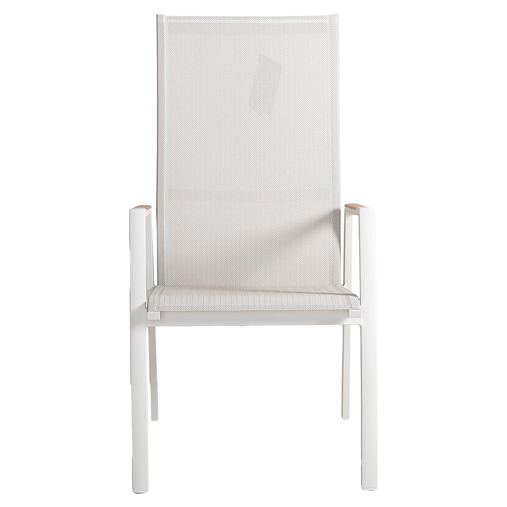 Dallas Pos.stuhl creme Teak-Arm