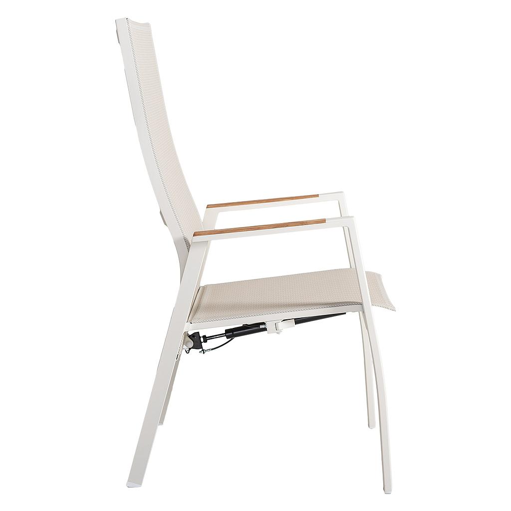 Dallas Pos.stuhl creme Teak-Arm
