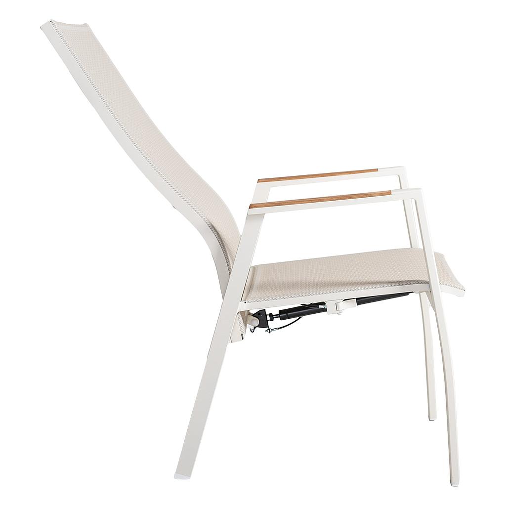 Dallas Pos.stuhl creme Teak-Arm