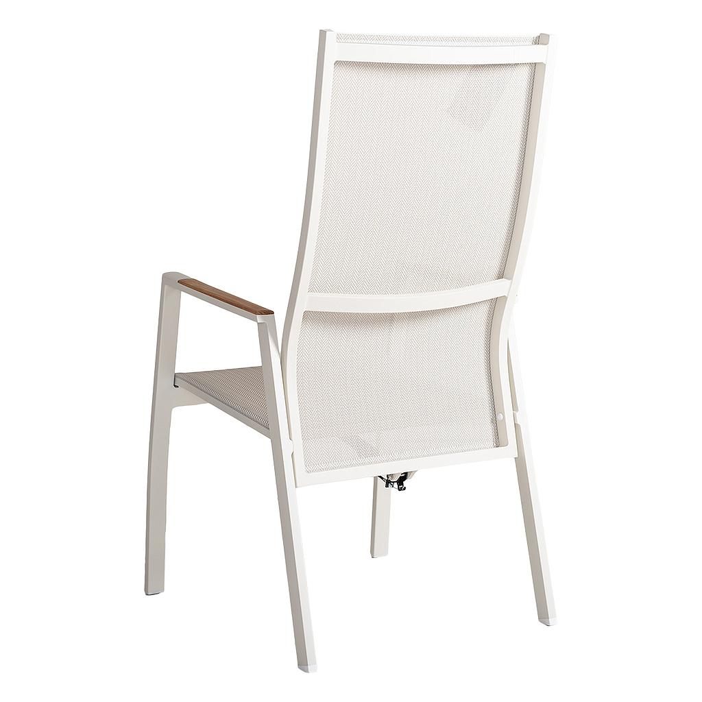Dallas Pos.stuhl creme Teak-Arm