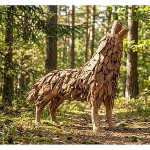 Merziger Wolf 110cm Wurzelholz