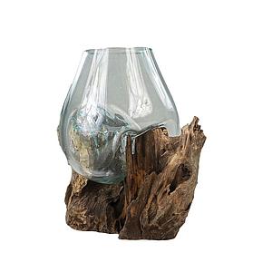 Windlicht/ Vase 30cm Wurzelholz