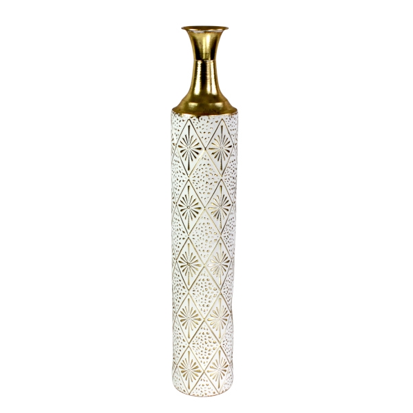 Vase 89cm "Kairo" gold/weiß 