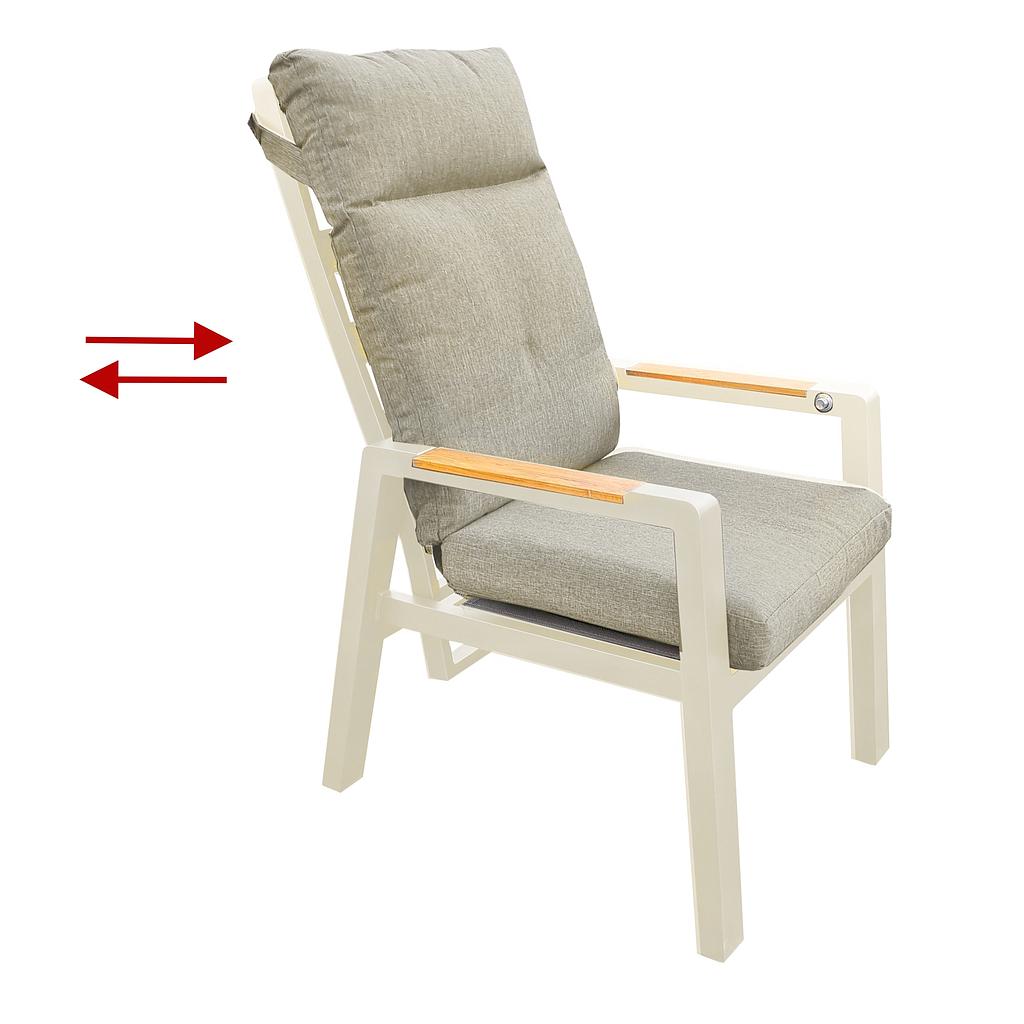 Palermo Positionsstuhl, cream, Teak-Arm