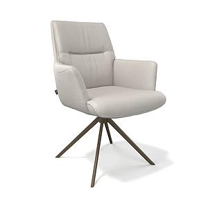 Floria-AL, beige Leder/ Sitz Federkern