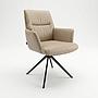 Floria-AL, beige Leder/ Sitz Federkern