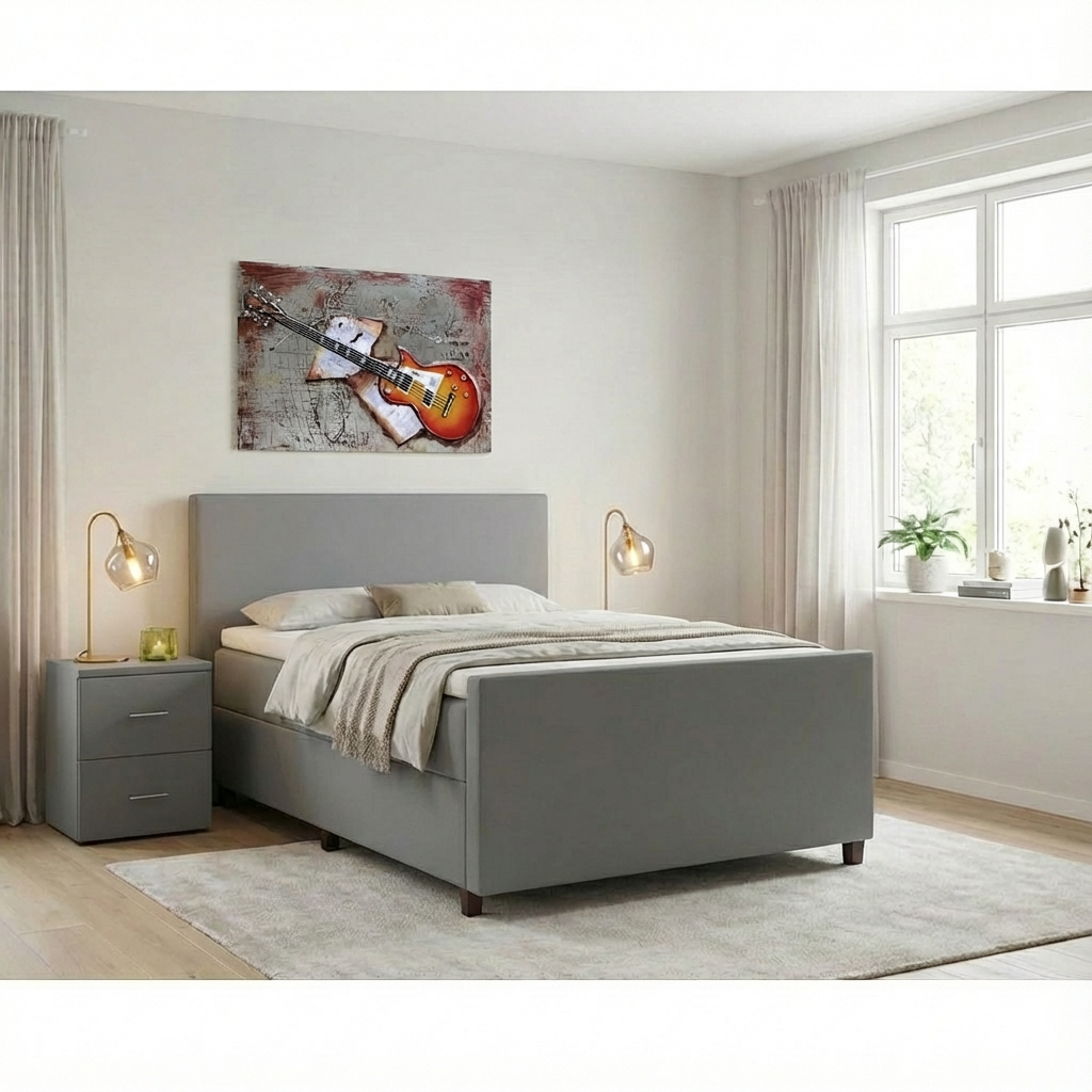 Wien-100 grau mit Fußteil Werbekombi. 