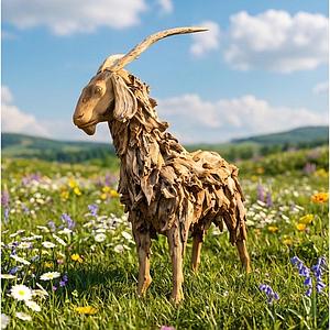 Ziege 120cm, Wurzelholz