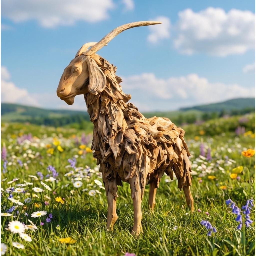 Ziege 120 Wurzelholz