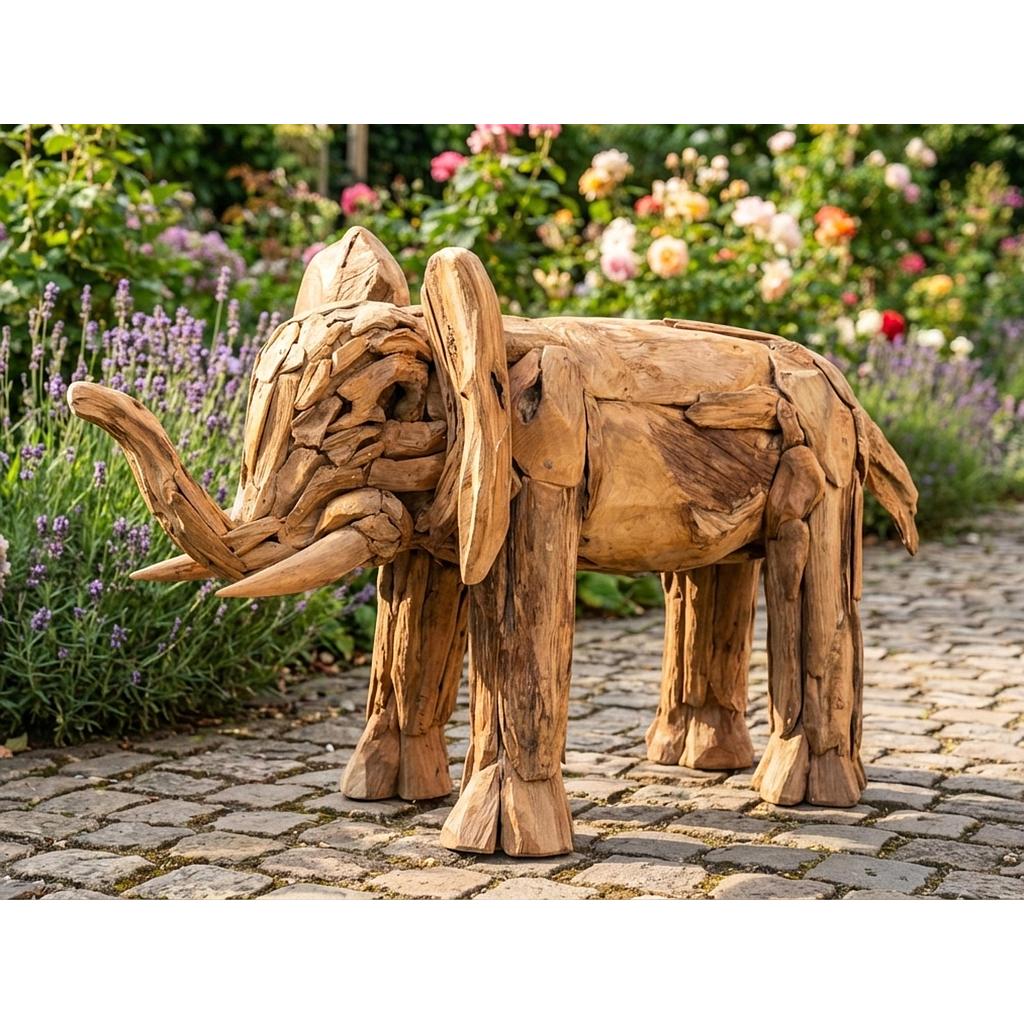 Elefant Baby 60cm, Wurzelholz