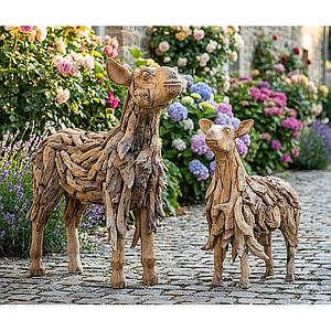 Mutter-Schaf 100cm Wurzelholz