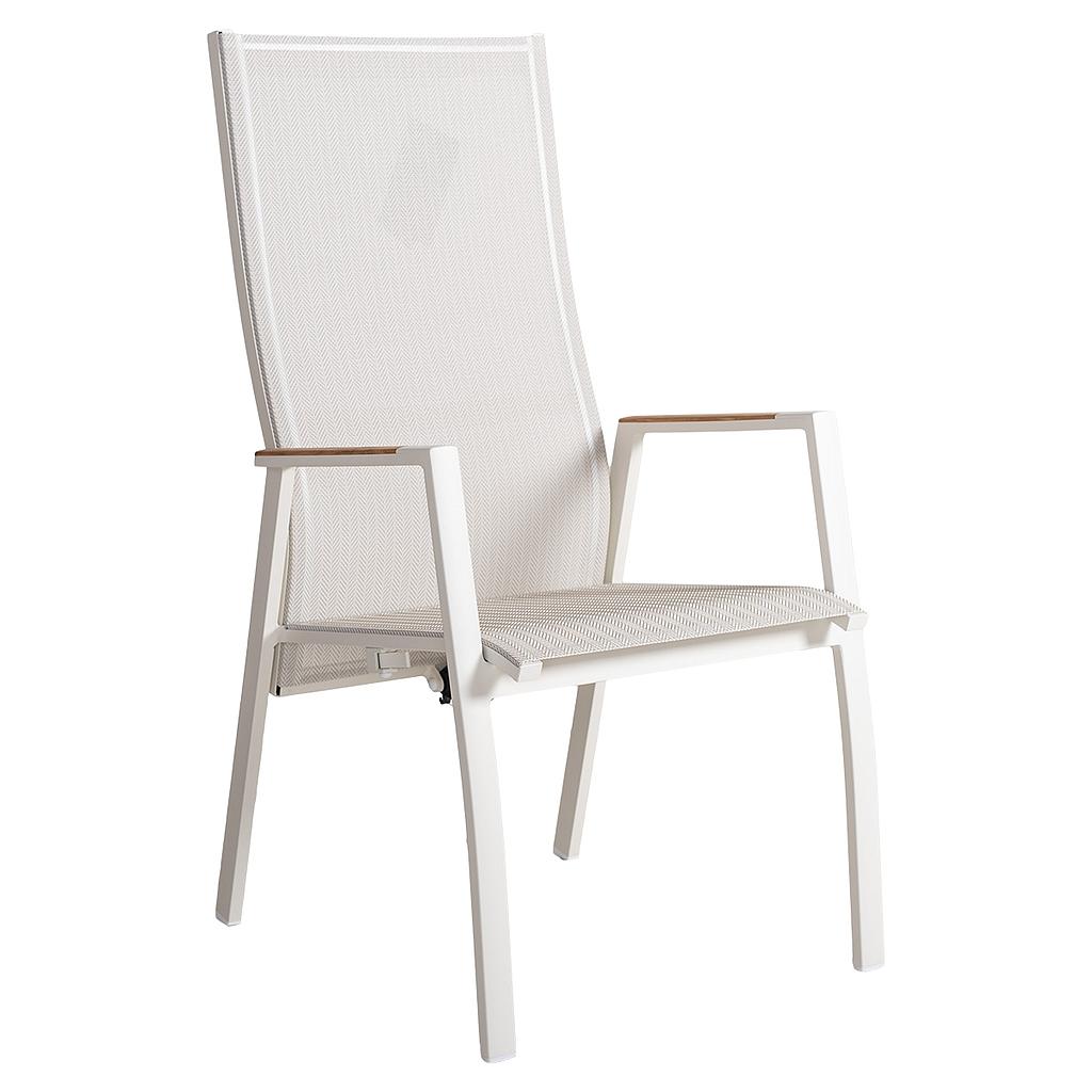 Dallas Pos.stuhl creme Teak-Arm
