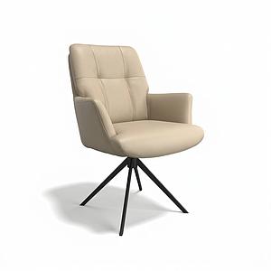 Floria-AL, beige Leder/ Sitz Federkern