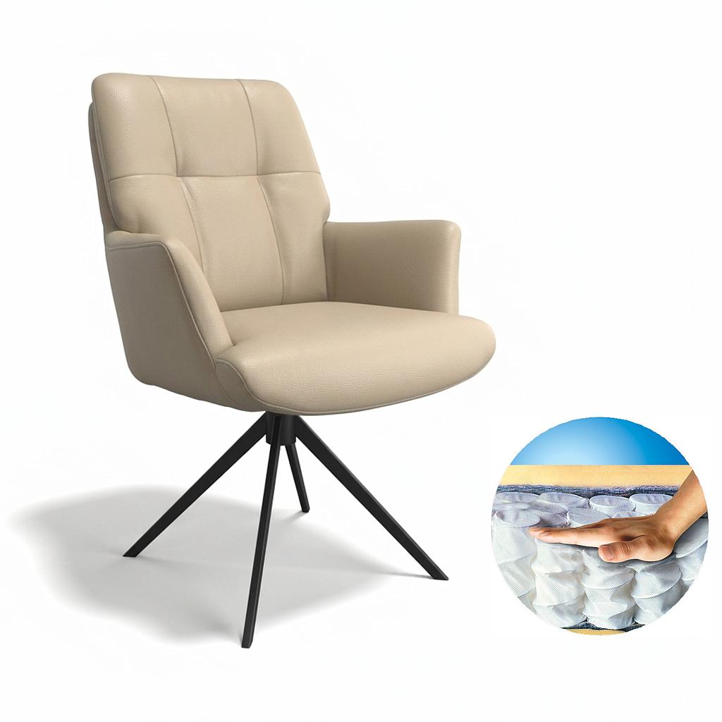 LEDER, Floria-AL beige Sitz Federkern