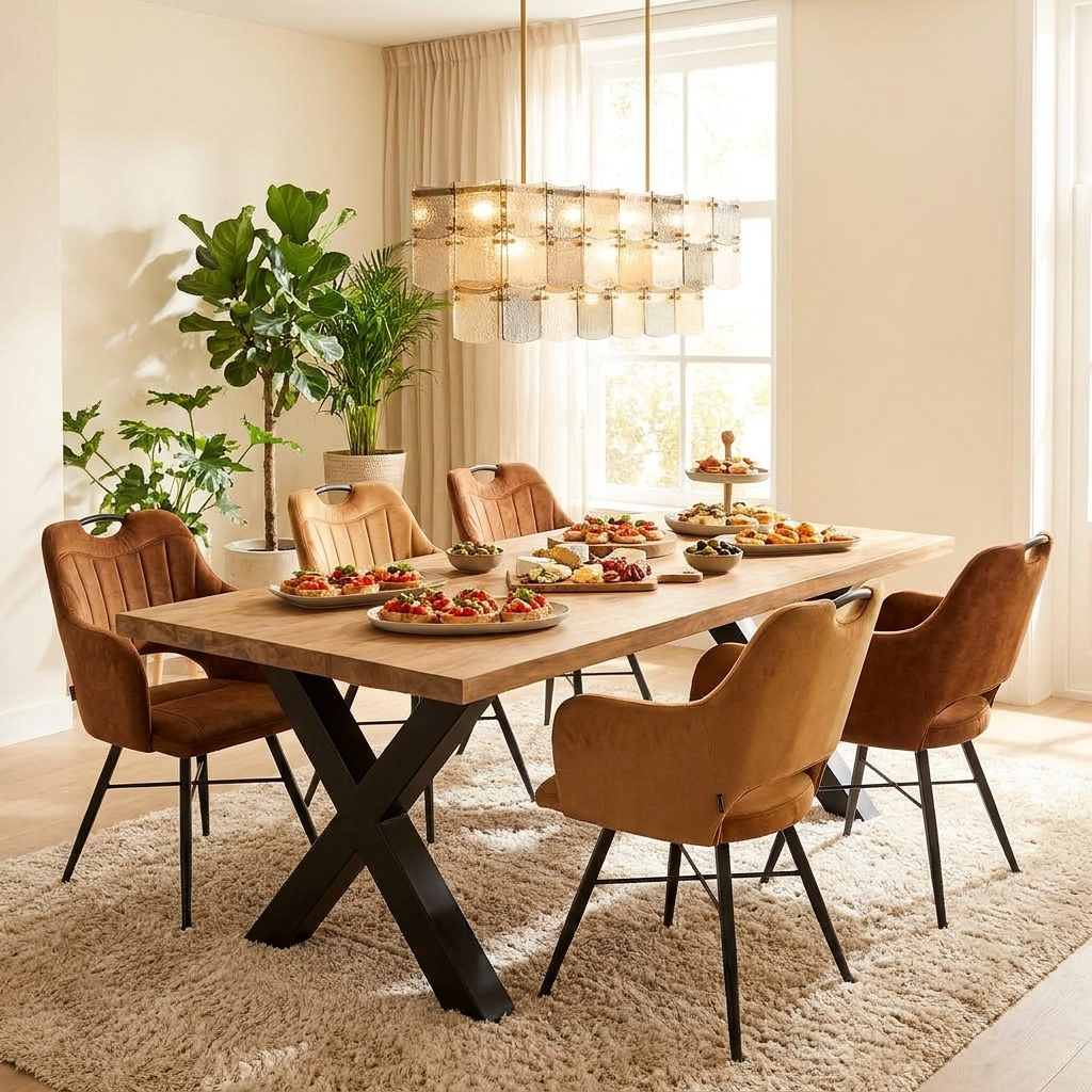 Maßtisch 160+ Teak BIN, gerade K./ X-Beine