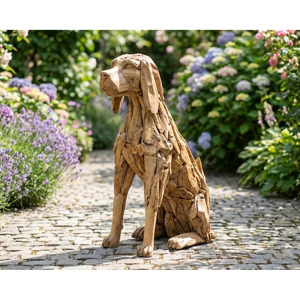 Dog "Sitz!" 100cm, Wurzelholz