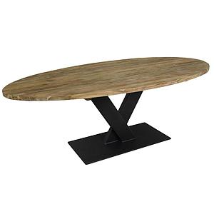 Maßtisch oval, ReTeak HSM, V-Mittelf.
